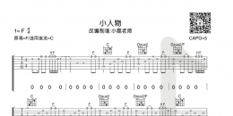 赵雷《小人物》吉他弹唱谱及教学视频 小磊吉他