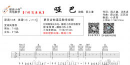 薛之谦《哑巴》哑巴吉他谱  C调简单版【酷音小伟吉他】