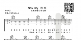 朴树《New Boy》吉他弹唱谱及教学视频 小磊吉他