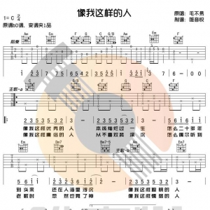 毛不易《像我这样的人》像我这样的人​吉他谱