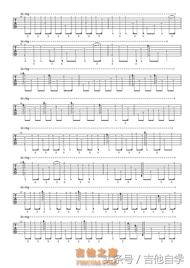 吉他谱分享之《未闻花名》