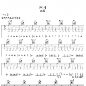 ​吉他谱​赵雷《阿刁》