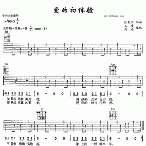 爱的初体验（张震岳）吉他谱图片