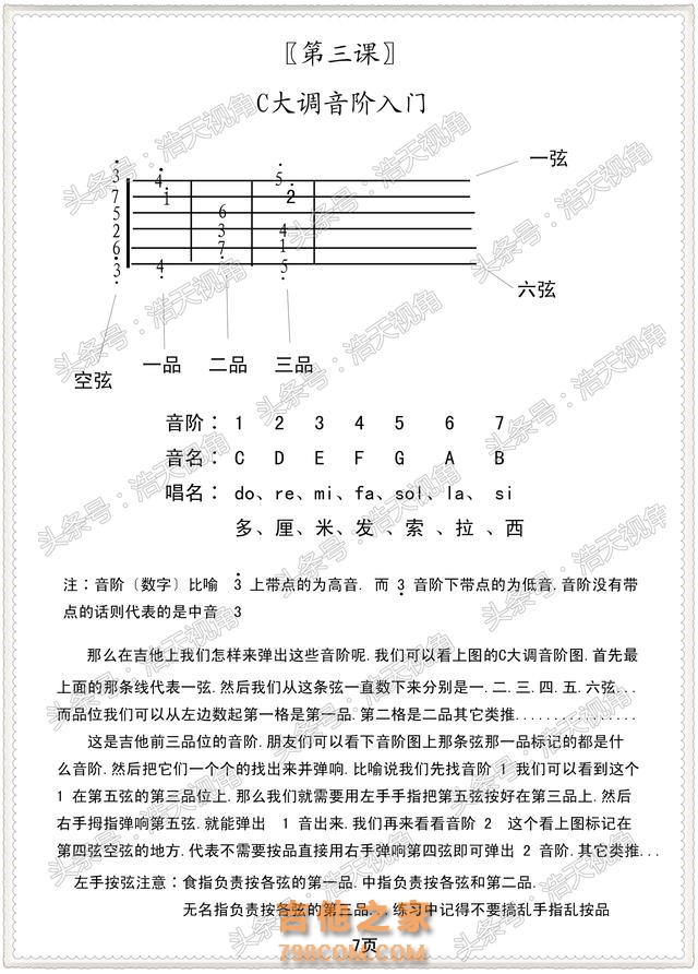 吉他自学入门 最容易的学习法 吉他轻松入门二十课 电子图版 一