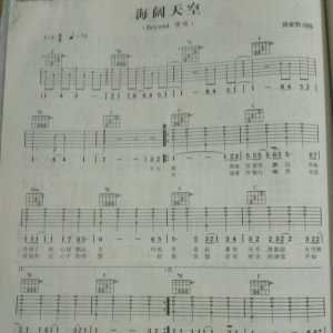 beyond 海阔天空吉他谱，solo