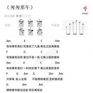 如果再见不能红着眼，是否还能红着脸 王菲《匆匆那年》吉他谱 ...