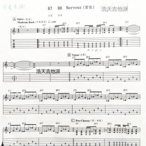 学吉他组乐队前最好的练习合奏曲吉他谱 强力和弦强劲的朋克节奏 ...