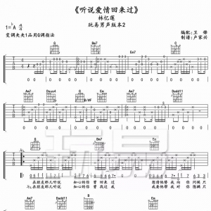 吉他谱 | 《听说爱情回来过》