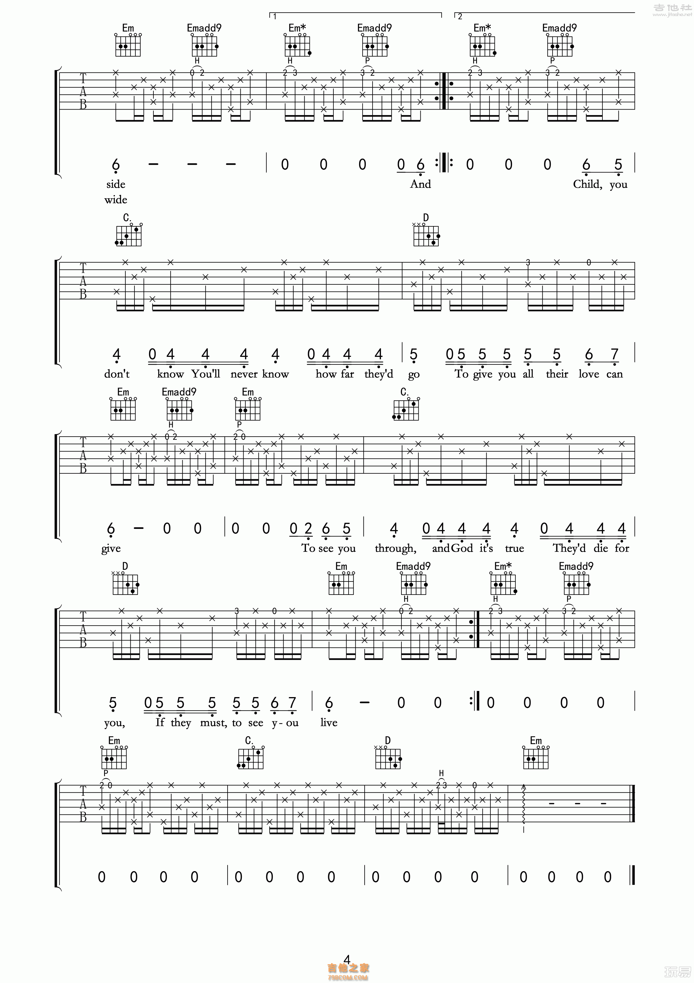 种太阳吉他谱_儿歌_C调弹唱61%单曲版 - 吉他世界