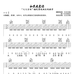 如果我爱你吉他谱_C调弹唱谱_张一山/周冬雨