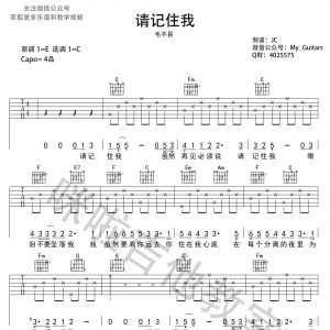 请记住我吉他谱_毛不易《寻梦环游记》中文主题曲_弹唱谱 ... ...