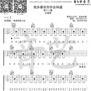 我多喜欢你你会知道吉他谱_王俊琪《小美好》主题曲_C调弹唱谱 ... ...