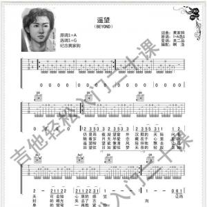 黄家驹 遥望 BEYOND经典吉他弹唱谱 原版编配 上琶音打板弹法 ...