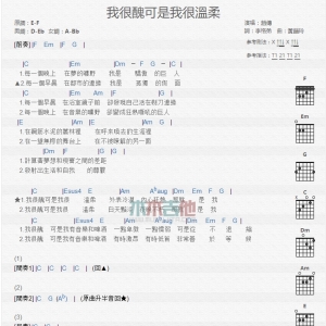 我很丑可是我很温柔 赵传 TXT吉他谱