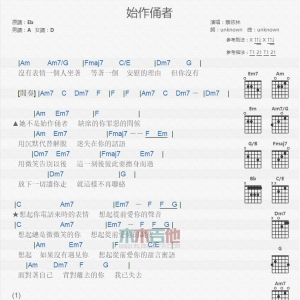 【始作俑者】始作俑者TXT吉他谱 蔡依林
