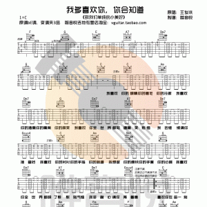 《我多喜欢你，你会知道》我多喜欢你，你会知道吉他谱 王俊琪 C调唯音悦吉他社编配  . ...