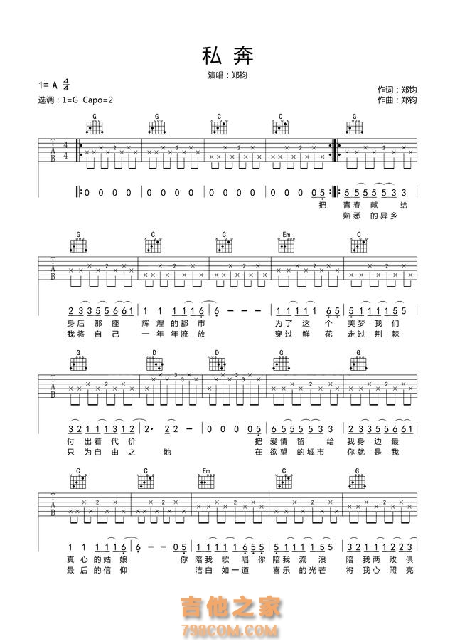 「吉他谱分享NO.4」总有一些不可知不可控