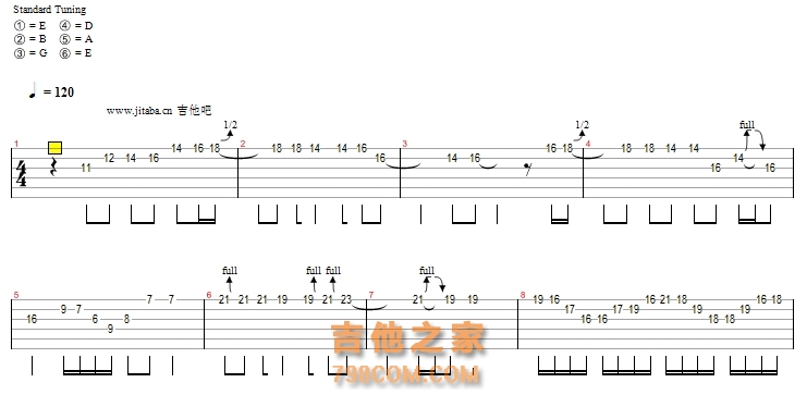 爸爸去哪儿电吉他谱 solo前奏gtp