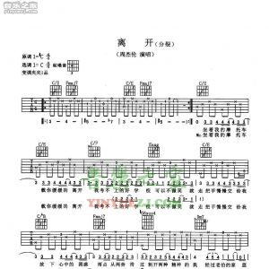 周杰伦《离开(分裂)》吉他谱