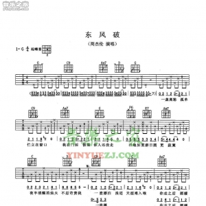 周杰伦《东风破》吉他谱