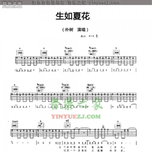 朴树《生如夏花》吉他谱