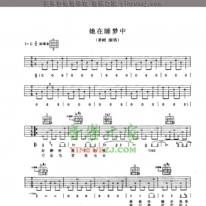 朴树《她在睡梦中》吉他谱