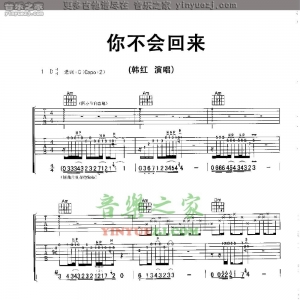 韩红《你不会回来》吉他谱