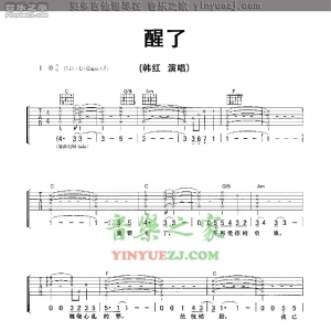 韩红《醒了》吉他谱