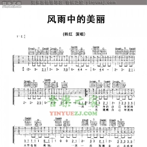 韩红《风雨中的美丽》吉他谱