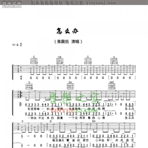 张震岳《怎么办》吉他谱