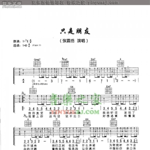 张震岳《只是朋友》吉他谱