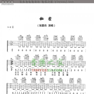 张震岳《秘密》吉他谱