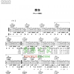 Beyond《想你》吉他谱