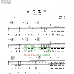 Beyond《岁月无声》吉他谱