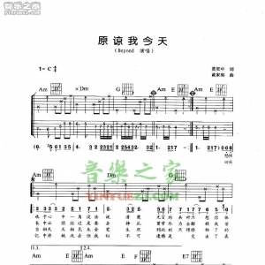 Beyond《原谅我今天》吉他谱