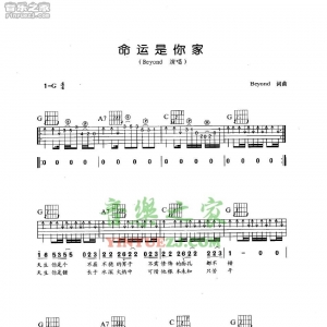 Beyond《命运是你家》吉他谱