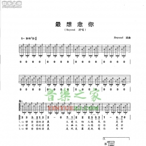 Beyond《最想念你》吉他谱