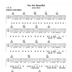 吉他谱《 You Are Beautiful》James Blunt