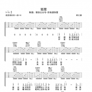 网友约谱|吉他谱《狐狸》薛之谦