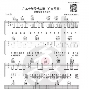 分享吉他谱《广东爱情故事》