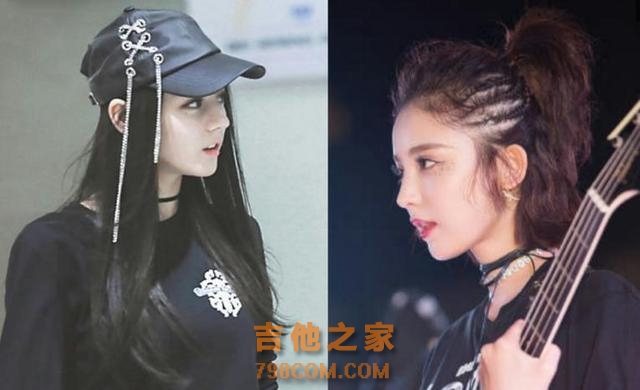 热巴娜扎走摇滚风：热巴链条帽眼神杀，娜扎变吉他少女太帅了