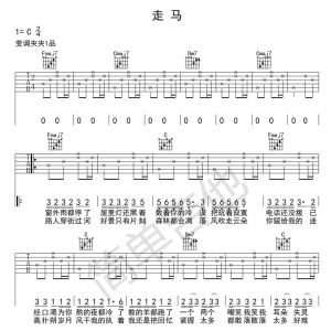 吉他谱--陈粒《走马吉他谱》
