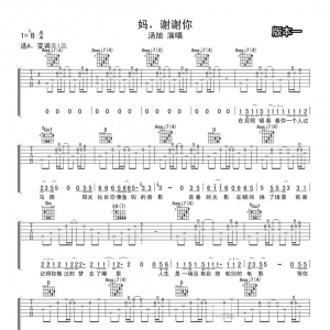 吉他谱《妈,谢谢你》汤旭|网友约谱