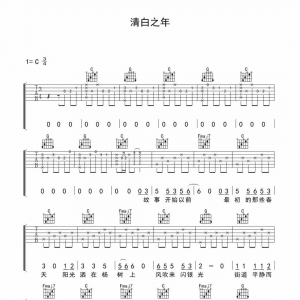 朴树清白之年吉他谱C调
