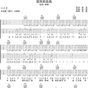 【吉他谱分享】伍佰《突然的自我》
