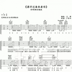 【吉他谱】《漂洋过海来看你吉他谱》