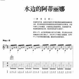 吉他谱《水边的阿迪丽娜吉他谱》|指弹吉他