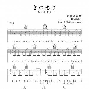 莫文蔚  当你老了 G调六线吉他谱