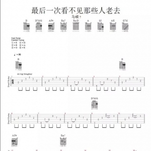 《最后一次看不见那些人老去》吉他谱By马頔