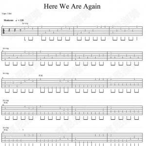 《here we are again》喜剧之王（here we are again）吉他独奏谱
